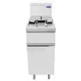GAS-FRITTEUSE - LINIE COOK - Mod. CV9I4HH - 1 BECKEN: 21 Liter Öl - UNTERBAU MIT FLÜGELTÜR - Leistung: 17 kW - Produktmaße (B x T x H): 40 X 90 X 114 - CE Kennzeichnung