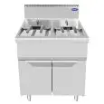 GAS-FRITTEUSE - SERIE COOK - Mod. CV9I8HH - 2 BECKEN: 21 + 21 Liter ÖL - UNTERBAU MIT FLÜGELTÜREN - Leistung: 34 kW - Produktmaße (B x T x H): 80 X 90 X 114 - CE Kennzeichnung
