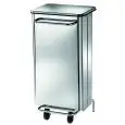 RECHTECKIGER EDELSTAHL - ABFALLEIMER - MOD. AV4654 - mit Deckel - 2 Rollen - Fuβpedal - nach vorne herausnehmbarer Sack - Fassungsvermögen: 70 Liter - Abmessungen in cm (B x T x H): 49 x 50 x 79