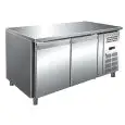 Kühltisch - Edelstahl AISI 304 - Umluftkühlung - Mod. ECZ2100TN - Gastronorm 1/1 (53 x 32,5 cm) - 2 Türen - Nutzvolumen: 314 Liter - Temperaturberereich: -2°/+8°C - Produktmaße (B x T x H): 136 x 70 x 86 - CE-Kennzeichnung