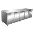 Tiefkühltisch - Edelstahl AISI 304 - Umluftkühlung - Mod. ECZ4100BT - Gastronorm 1/1 (53 x 32,5 cm) - 4 Türen - Nutzvolumen: 616 Liter - Temperaturberereich: -10°/-20°C - Produktmaße (B x T x H): 223 x 70 x 86 - CE-Kennzeichnung