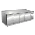 Tiefkühltisch mit Aufkantung - Edelstahl AISI 304 - Umluftkühlung - Mod. ECZ4200BT - Gastronorm 1/1 (53 x 32,5 cm) - 4 Türen - Nutzvolumen: 616 Liter - Temperaturberereich: -10°/-20°C - Produktmaße (B x T x H): 223 x 70 x 96 - CE-Kennzeichnung