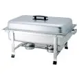 CHAFING DISH - Mod CD7905 - RECHTECKIGE EDELSTAHLSTRUKTUR - ALKOHOLBRENNER - PRODUKTMAßE (BxTxH) cm 67 x 37 x 41