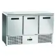 Saladette aus edelstahl - Mod CNX93V - Umluftkühlung - Gastronorm 1/1 (53 x 32,5 cm) - 3 gekühlte Türen - Temperatur -10º/-20ºC - Abmessungen cm B 136,5 x T 70 x H 88,3