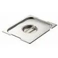 DECKEL AUS EDELSTAHL FÜR GASTRONORM BEHÄLTER MIT GRIFFMULDE UND LÖFFELAUSSPARUNG