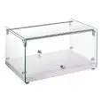Neutrale Ausstellungsvitrine - Mod CRN 10 - Sockel aus Edelstahl - Maße cm B 55,5 x T 36,1 x H 31,2