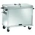 THERMO-BADEMARIE-WAGEN - MOD. TD 2 - Edelstahlstruktur - Doppelwandiger Tank mit Hahn - Einstellbarer Thermostat +30°/+90°C - Stromversorgung 230V/1/50-60Hz