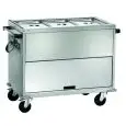 THERMO-BADEMARIE-WAGEN - MOD. TD 3 - Edelstahlstruktur - Doppelwandiger Tank mit Hahn - Einstellbarer Thermostat +30°/+90°C - Stromversorgung 230V/1/50-60Hz