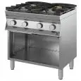 Gasherd - Mod 9DGMH4B12 - 4 Flammen - offener Unterbau - Pilotflamme - Produktmaße in cm (B x T x H): 80 x 90 x 85/90