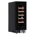 WEINKÜHLSCHRANK - Mod EY 20 I1VD NL - Belüftet - Temperatur +2°/+20°C - 1 Glastür - Struktur aus schwarz lackiertem Blech - Bruttokapazität 60 Liter - Leistung 65 Watt - Stromversorgung 220/50Hz einphasig - Produktmaße (BxTxH) cm 29,5 x 57,3 x 82