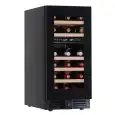 WEINKÜHLSCHRANK - Mod EY37I2VD NL - Belüftet - Temperatur +2°/+12°C / +12°/+20°C - 1 Glastür - Struktur aus schwarz lackiertem Blech - Bruttokapazität 86 Liter - Leistung 80 Watt - Stromversorgung 220/50Hz einphasig - Produktmaße (BxTxH) cm 38 x 57,3 x 82