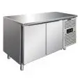 Tiefkühltisch - Edelstahl AISI 304 - Umluftkühlung - Mod CXF2100BT - Gastronorm 1/1 (53 x 32,5 cm) - 2 Türen - Nutzvolumen: 313,5 Liter - Temperaturberereich: -18°/-22°C - Produktmaße (B x T x H): 136 x 70 x 86