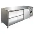 Tiefkühltisch - Edelstahl AISI 304 - Umluftkühlung - Mod CXF3140TN - GASTRONORM 1/1 (53 x 32,5 cm) - 1 GEKÜHLTE TÜR - 4 GEKÜHLTE SCHUBLADEN - KAPAZITÄT 358 Liter - TEMPERATUR -2°/+8°C - Produktmaße (BxTxH) cm 179,5 x 70 x 86