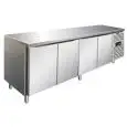 Kühltisch - Edelstahl AISI 304 - Umluftkühlung - Mod CXF4100TN - Gastronorm 1/1 (53 x 32,5 cm) - 4 Türen - Nutzvolumen: 476 Liter - Temperaturberereich: -2°/+8°C - Produktmaße (B x T x H): 223 x 70 x 86