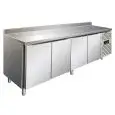 Tiefkühltisch mit Aufkantung - Edelstahl AISI 304 - Umluftkühlung - Mod CXF4200BT - Gastronorm 1/1 (53 x 32,5 cm) - 4 Türen - Nutzvolumen: 476 Liter - Temperaturberereich: -18°/-22°C - Produktmaße (B x T x H): 223 x 70 x 96