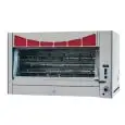 Hähnchengrill - Gas- mit Drehsystem - Mod. DELTA72P - Kapazität: 72 Hähnchen - 8+4 Spieße mit je 91 cm - Leistung: 26,5 Kw - Verbrauch von LPG/Flüssiggas: 2,07 Kg/h  - Produktmaße (B x T x H): 125 x 83 x 85 - CE-Norm