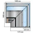 Kühlvitrine 90° AA Ecke (offen) mit gebogenes Glas