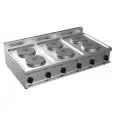 ELEKTRO-KOCHFELD - Mod. G7GWEV6DD - 6 runde Herdplatten - Leistung: 15,6 kW - Produktmaße in cm (BxTxH): 120 x 70 x 27 - EG-Norm