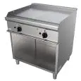 GAS-GRILLPLATTE- Mod. G7NUQ2DCO - 1/2 GLATT + 1/2 GERILLT - offener Unterbau - 2 Kochflächen - Leistung: 12 kW - Produktmaße in cm (BxTxH): 80 x 70 x 85 - EG-Norm