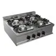 GAS-KOCHFELD - Mod. G7NURG4DD2M2G - 4 Flammen - Leistung: 24 kW - Produktmaße in cm (BxTxH): 80 x 70 x 27 - EG-Norm