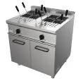 ELEKTRO-NUDELKOCHER - Mod. G7MUO2V80 - 2 Becken (28 + 28 Liter) - neutraler Unterschrank mit Flügeltüren - Leistung: 14 kW - Produktmaße in cm (BxTxH): 80 x 70 x 85 - EG-Norm