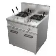 GAS-NUDELKOCHER - Mod. G7MUI2V80 - 2 Nudelbecken (28 + 28 Liter) - neutraler Unterschrank mit Flügeltüren - Leistung: 22 kW - Produktmaße in cm (BxTxH): 80 x 70 x 85 - EG-Norm