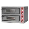 ELEKTRO-PIZZAOFEN MIT MECHANISCHER BEDIENUNG - Mod. BIG 8 - 2 Backkammern - Schamottsteinboden oder Backkammer in Vollschamott - Backkammermaße in cm (BxTxH): 70 x 70 x 15 - 4 + 4 Pizzen (Ø cm 30/34) - Leistung: 11,2 kW - CE Kennzeichnung