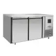 KÜHLTISCH AUS EDELSTAHL - FÜR SNACKS - BELÜFTET - Mod EPF3461GR-304T - 2 TÜREN - FASSUNGSVERMÖGEN 240 Liter - TEMPERATUR -17°/-22°C - Maße cm B 136 x T 60 x H 85 - CE-Norm