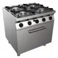 GASHERD MIT 4 FLAMMEN  - Mod. H7MZE4FO - ohne pilotflamme - statischer Gas-Backofen GN 2/1 in cm (BxTxH): 68,5 x 53 x 35 - Gesamtleistung: 26,9 kW - Produktmaße in cm (BxTxH): 80 x 70 x 85 - EG-Norm