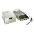 TRAGBARER KALTRAUCHER - Mod. FAD-164 - 2 KOCHFLÄCHEN - KOCHGITTER cm B 40 x T 60 - OBERE KOCHPLATTE cm B 34 x T 54,5 - EINPHASIGE 230V/1/50-60Hz STROMVERSORGUNG - ABMESSUNGEN cm B 71,5 x T 41,5 x H 36 - CE-Norm