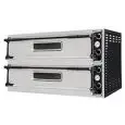 ELEKTRO-PIZZAOFEN - MECHANISCHE BEDIENUNG - Mod. BASIC XL33L - 2 Backkammern - Backfläche aus Schamottstein oder Boden und Decke aus Schamottstein (ausgenommen Seitenteile) - Backkammermaße in cm (BxTxH): 108 x 41 x 14 - Kapazität: 3 + 3 Pizzen (Ø cm 35)/