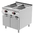 GAS-FRITTEUSE - BOHEME-LINIE - MOD. FRG92M0 - Externe Brenner zur Wanne - N 2 Becken 19,5 + 19,5 Liter Öl - Neutraler Raum mit Schwenktüren - Leistung kW 37 - Abmessungen cm B 80 x T 90 x 90 H - CE-Norm