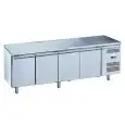 KÜHLTISCH AUS EDELSTAHL AISI 201 - UMLUFTKÜHLUNG - Mod. G-GN4100BT-FC - GASTRONORM 1/1 (53 x 32,5 cm) - 4 TÜREN - Bruttokapazität: 553 Liter - TEMPERATUR: -18º/- 22ºC - Abmessungen in cm. (B x T x H): 223 x 70 x 85 - EG-Norm