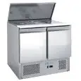 KÜHL-SALADETTE AUS EDELSTAHL AISI 201 - Mod. G-S900 FC - STATISCHE KÜHLUNG - GASTRONORM 1/1 (53 x 32,5 cm) - 2 KÜHLTÜREN - TEMPERATUR: +2°/+8°C - Abmessungen in cm (B x T x H): 90 x 70 x 85 - EG-Norm