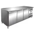 Kühltisch - Edelstahl AISI 201 - Umluftkühlung - Mod GN3100TN - Gastronorm 1/1 (53 x 32,5 cm) - 3 Türen - Nutzvolumen: 417 Liter - Temperaturberereich: +2°/+8°C - Produktmaße (B x T x H): 179,5 x 70 x 85