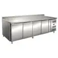 Kühltisch mit Aufkantung - Edelstahl AISI 201 - Umluftkühlung - Mod GN4200TN - Gastronorm 1/1 (53 x 32,5 cm) - 4 Türen - Nutzvolumen: 553 Liter - Temperaturberereich: +2°/+8°C - Produktmaße (B x T x H): 223 x 70 x 95