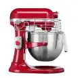PROFESSIONELLER PLANETENMIXER KITCHENAID - EMPIREROT - Mod IKSM7990R - Metallgehäuse - 1 Rührschüssel aus Edelstahl: 6,9 Liter - U/Min: 40 - 200 - Leistung: 325 W - einphasiger Anschluss: 220-240 V - Produktmaße (B x T x H): 37,1 X 28,7 X 41,9 - Schutzgit