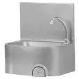 WANDWASCHTISCH GÄSTE-WC - MOD. LM 48 - KONSTRUKTION AUS EDELSTAHL - KNIEBEDIENUNG - ABMESSUNGEN IN CM (B x T x H): 48 X 35 X 53