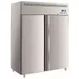 Tiefkühlschrank aus Edelstahl AISI 201 - Mod M-GN1410BT-FC - Gastronorm 2/1 (65 x 53 cm) - Belüftet - 2 Glastür - Fassungsvermögen 650 Liter - Temperatur -18°/-22°C - Produktmaße (BxTxH) cm 148 x 83 x 201