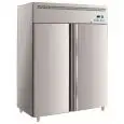 Kühlschrank aus Edelstahl AISI 201 - Mod M-GN1410TN-FC - Gastronorm 2/1 (65 x 53 cm) - Belüftet - 2 Glastür - Fassungsvermögen 1300 Liter - Temperatur 0°/+8°C - Produktmaße (BxTxH) cm 148 x 83 x 201
