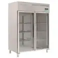 Kühlschrank aus Edelstahl AISI 201 - Mod M-GN650TNG-FC - Gastronorm 2/1 (65 x 53 cm) - Belüftet - 1 Glastür - Fassungsvermögen 650 Liter - Temperatur 0°/+8°C - Produktmaße (BxTxH) cm 74 x 83 x 201