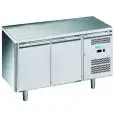 Kühltisch aus edelstahl AISI 201 - Mod M-GN2100BT-FC - Gastronorm 1/1 (cm 53 x 32,5) - Belüftet - 2 Türen - Bruttokapazität Lt 282 - Temperatur -18°/- 22°C - AProduktmaße (BxTxH) cm 136 x 70 x 85