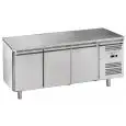 Kühltisch aus edelstahl AISI 201 - Mod M-GN3100TN-FC - Gastronorm 1/1 (cm 53 x 32,5) - Belüftet - 3 Türen - Bruttokapazität Lt 417 - Temperatur +2°/+8°C - Produktmaße (BxTxH) cm 179,5 x 70 x 85