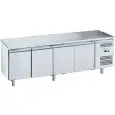 Kühltisch aus edelstahl AISI 201 - Mod M-GN4100BT-FC - Gastronorm 1/1 (cm 53 x 32,5) - Belüftet - 4 Türen - Bruttokapazität Lt 553 - Temperatur -18°/-22°C - Produktmaße (BxTxH) cm 223 x 70 x 85