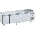 Kühltisch aus edelstahl AISI 201 - Mod M-GN4100TN-FC - Gastronorm 1/1 (cm 53 x 32,5) - Belüftet - 4 Türen - Bruttokapazität Lt 553 - Temperatur +2°/+8°C - Produktmaße (BxTxH) cm 223 x 70 x 85