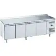 Kühltisch mit aufkantung aus edelstahl AISI 201 - Mod M-GN4200TN-FC - Gastronorm 1/1 (53 x 32,5 cm) - Belüftet - 4 Türen - Bruttokapazität Lt 553 - Temperatur +2°/+8°C - Produktmaße (BxTxH) cm 223 x 70 x 95
