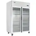 KÜHLSCHRANK AUS ROSTFREIEM STAHL – Mod. MCF8602-GR – BELÜFTET – KAPAZITÄT LT 1240 – N. 2 GLASTÜREN – TEMPERATUR -17°/-20°C – SCHWACH. cm L 131,4 x D 80,5 x h 206,5 – CE-Standard