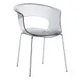 STUHL "MISS ANTISHOCK" - MOD. 2690 - VIERFUSSSTAHLGESTELL IN CHROMOPTIK - SITZSCHALE AUS RECYCLEBAREM POLYCARBONAT - FÜR DEN INNENBEREICH GEEIGNET - ABMESSUNGEN IN CM (BxTxH): 58 x 58 x 77 - CE-KENNZEICHNUNG