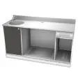 RÜCKBANK NEUTRALER TRESEN FÜR KAFFEEMASCHINE - MOD. BMCILL175H95 - EDELSTAHLSTRUKTUR - N. 1 SPÜLBECKEN - DIM. Cm B 175 x T 67 x h 95
