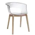STUHL / SESSEL "NATURAL MISS B ANTISHOCK" - MOD. 2800 - SITZSCHALE AUS POLYCARBONAT - STUHLBEINE AUS BUCHE NATUR - FÜR DEN INNENBEREICH GEEIGNET - MONTAGE NOTWENDIG - ABMESSUNGEN IN CM (BxTxH): 58 x 60 x 77 - CE-KENNZEICHNUNG